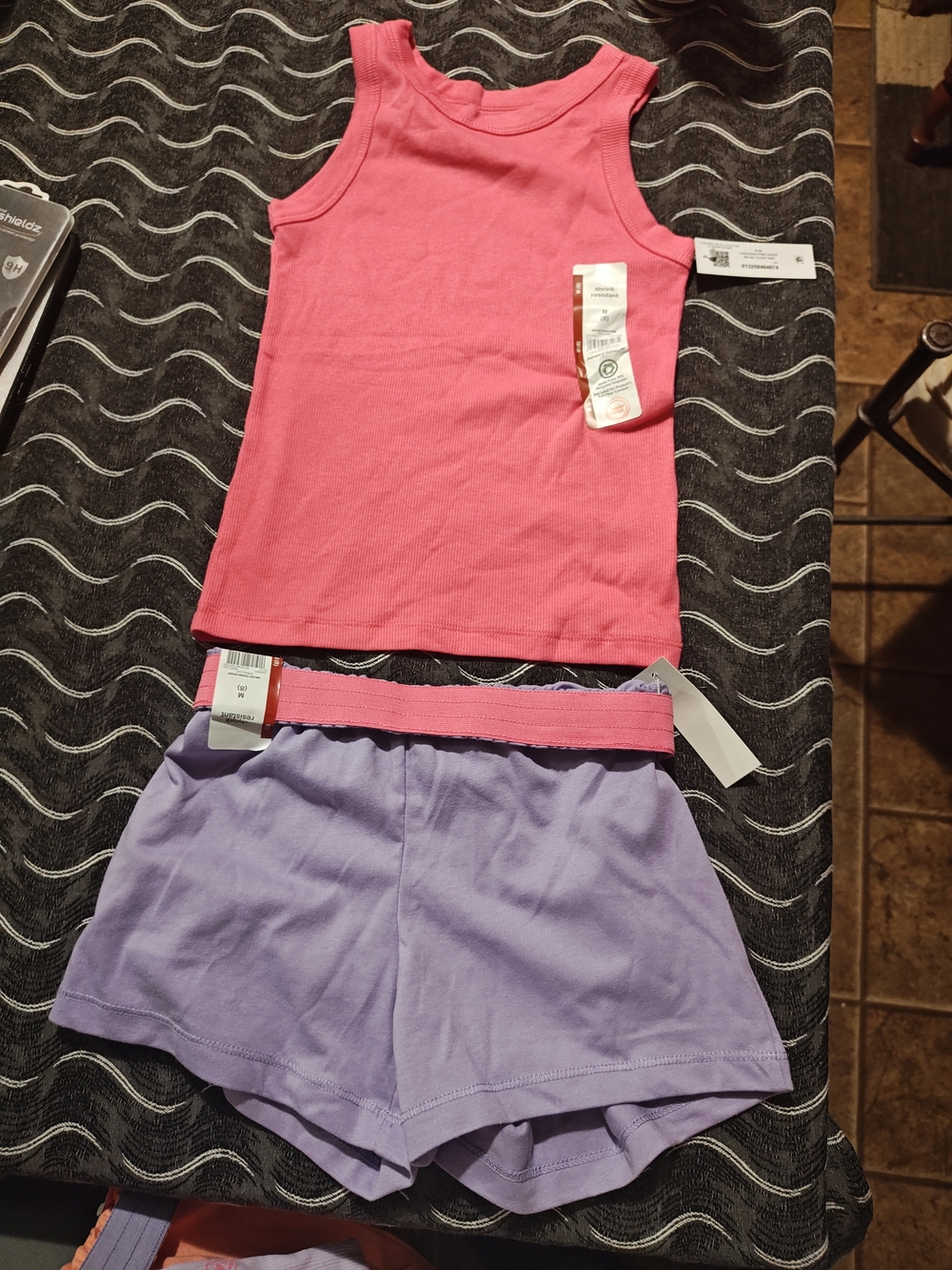 wonder nation Pink Tank Top with Lavender Shorts